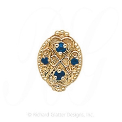 GS180 S - 14 Karat Gold Sapphire Slide 